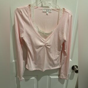 Sleep top, with lace under cami attached to front